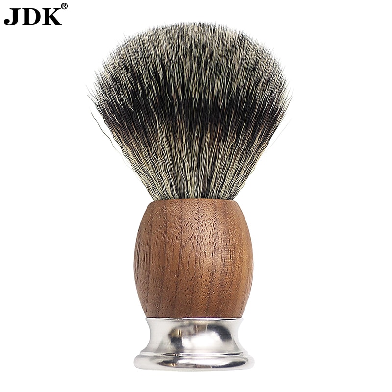 GD Series Black Walnut Wood & Stainless Steel Handle Synthetic Hair Shave Brush
