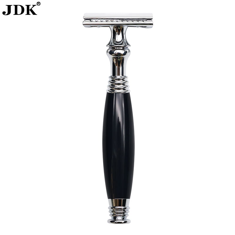 Long Acrylic & Stainless Steel Handle DE Safety Razor With Silicone Travel Case RGXL-SSA