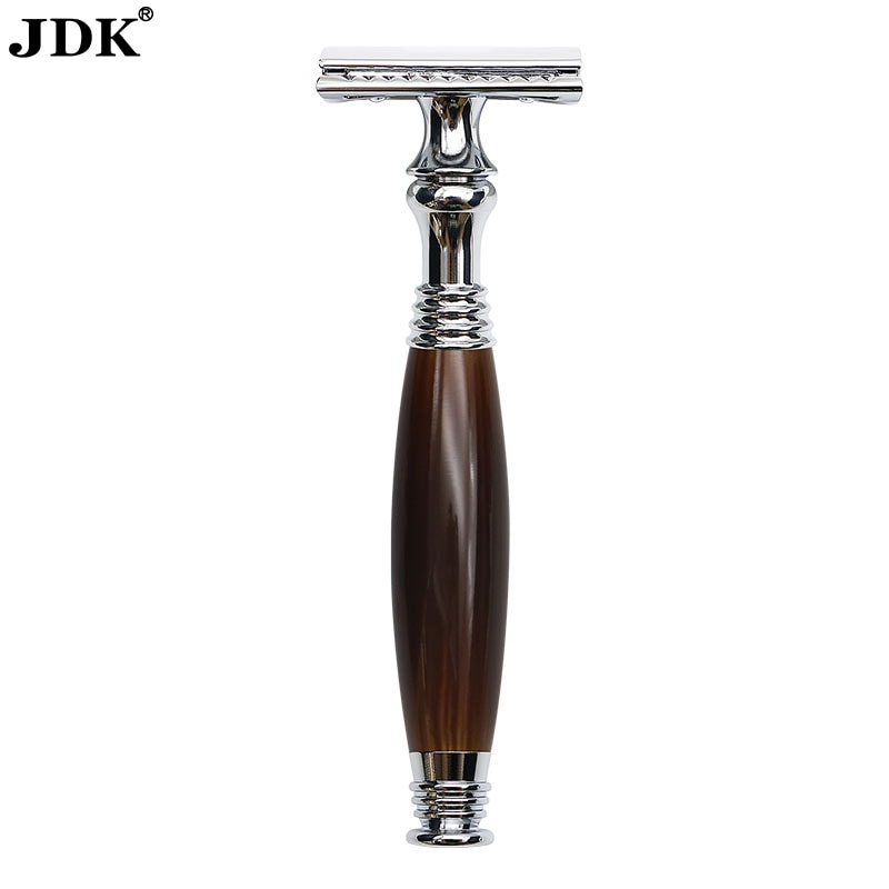 Resin & Stainless Steel DE Safety Razor RGXL-SSR With Silicone Travel Case & Long Handle