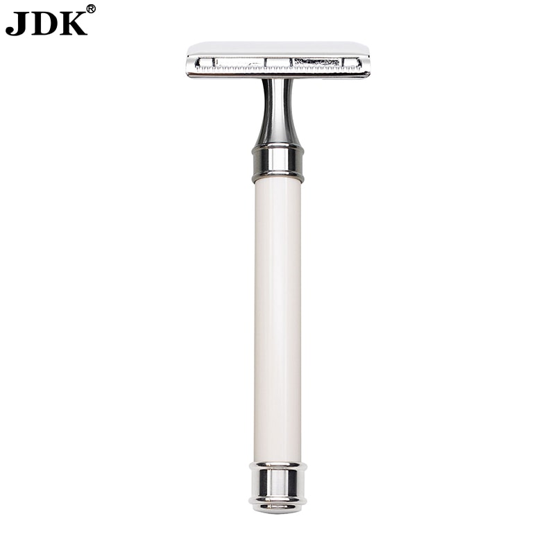 Stainless Steel & Faux Ivory Handle DE Safety Razor RZX-SSR_IW