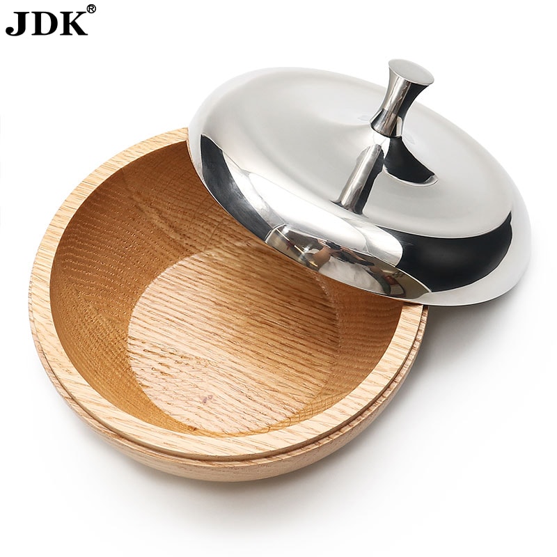 Oak Wood Shaving Bowl With Stainless Steel Lid B-BOW-SSLID