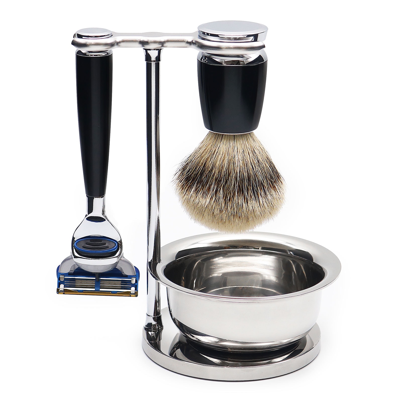 Silvertip Badger Hair Shaving Brush 4-Piece Kit T15_BH